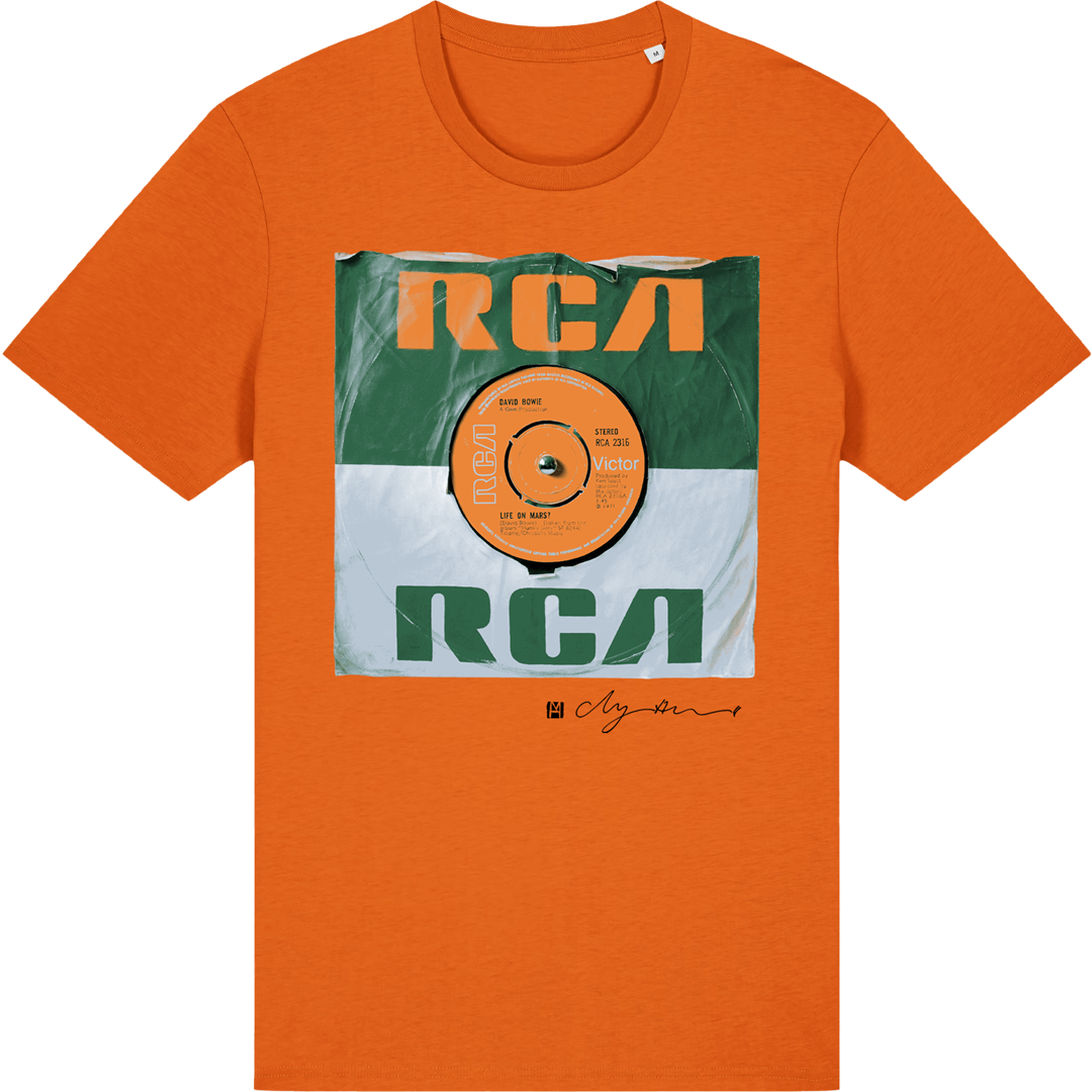 David Bowie Vinyl Revival T-Shirt (Orange)